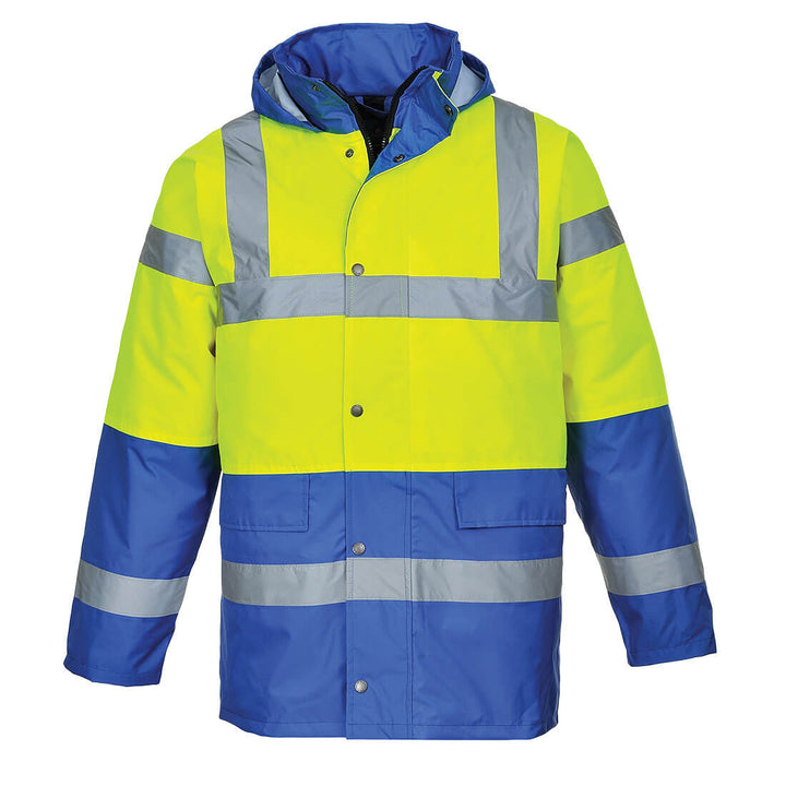 Portwest S466 Hi Vis Contrast Traffic Jacket 1#colour_yellow-royal 2#colour_yellow-royal