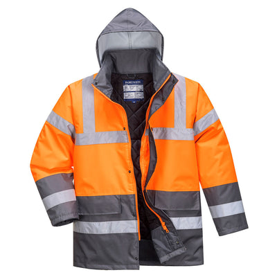 Portwest S467 Hi Vis Two Tone Traffic Jacket 1#colour_orange-grey