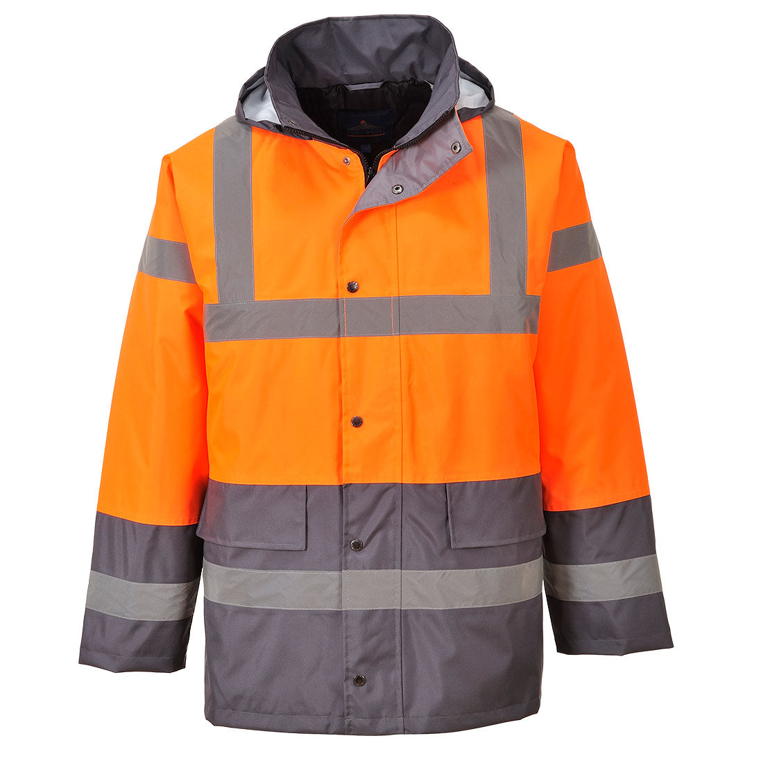 Portwest S467 Hi Vis Two Tone Traffic Jacket 1#colour_orange-grey 2#colour_orange-grey