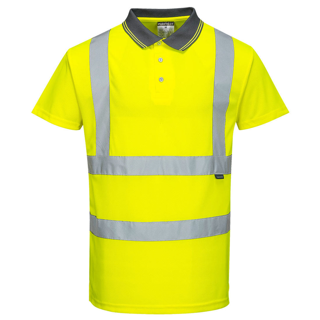 Portwest S477 Hi Vis Short Sleeve Polo Shirt 1#colour_yellow