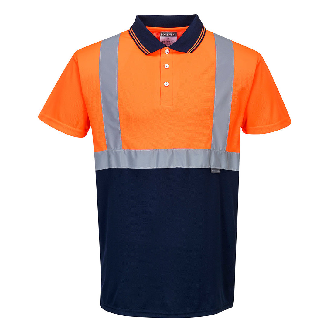 Portwest S479 Two-Tone Hi Vis Polo Shirt 1#colour_orange-navy