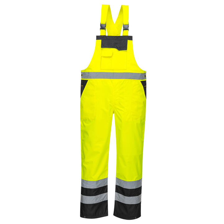 Portwest S488 Contrast Hi Vis Bib & Brace - Unlined 1#colour_yellow-black