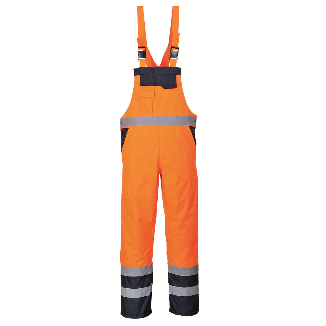 Portwest S489 Contrast Hi Vis Bib & Brace - Lined 1