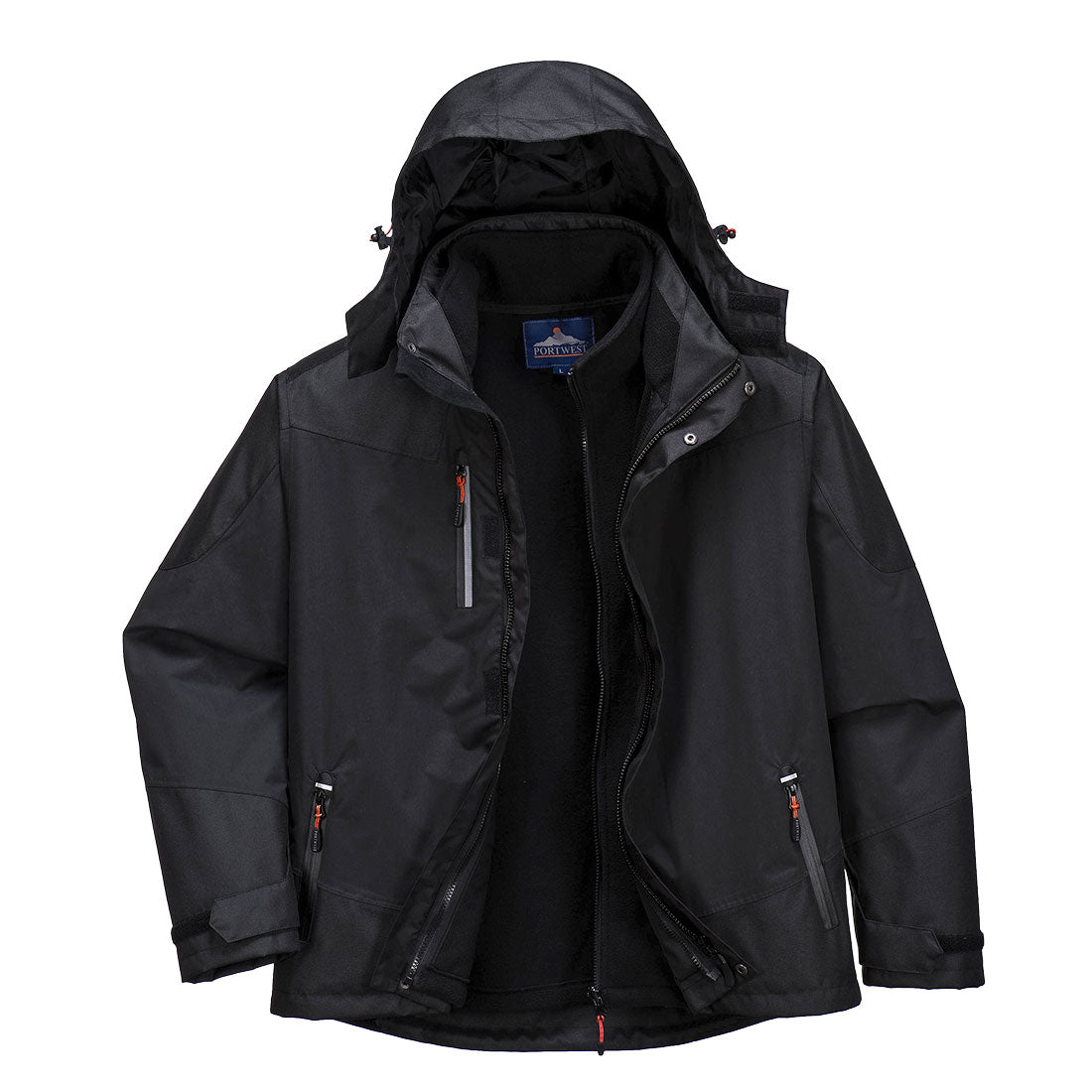 Portwest S553 Radial 3 in 1 Jacket 1#colour_black 2#colour_black