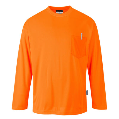 Portwest S579 Day-Vis Pocket Long Sleeve T-Shirt 1#colour_orange