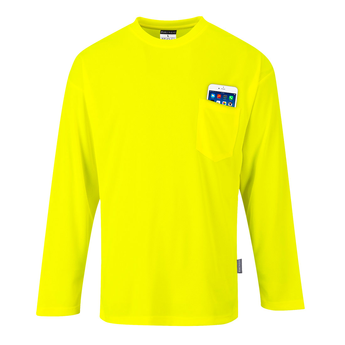 Portwest S579 Day-Vis Pocket Long Sleeve T-Shirt 1#colour_yellow