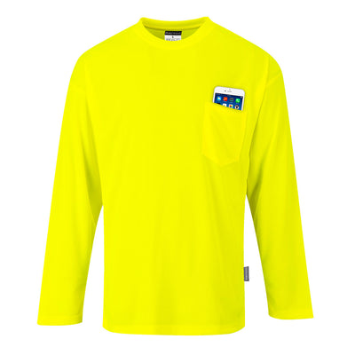 Portwest S579 Day-Vis Pocket Long Sleeve T-Shirt 1#colour_yellow
