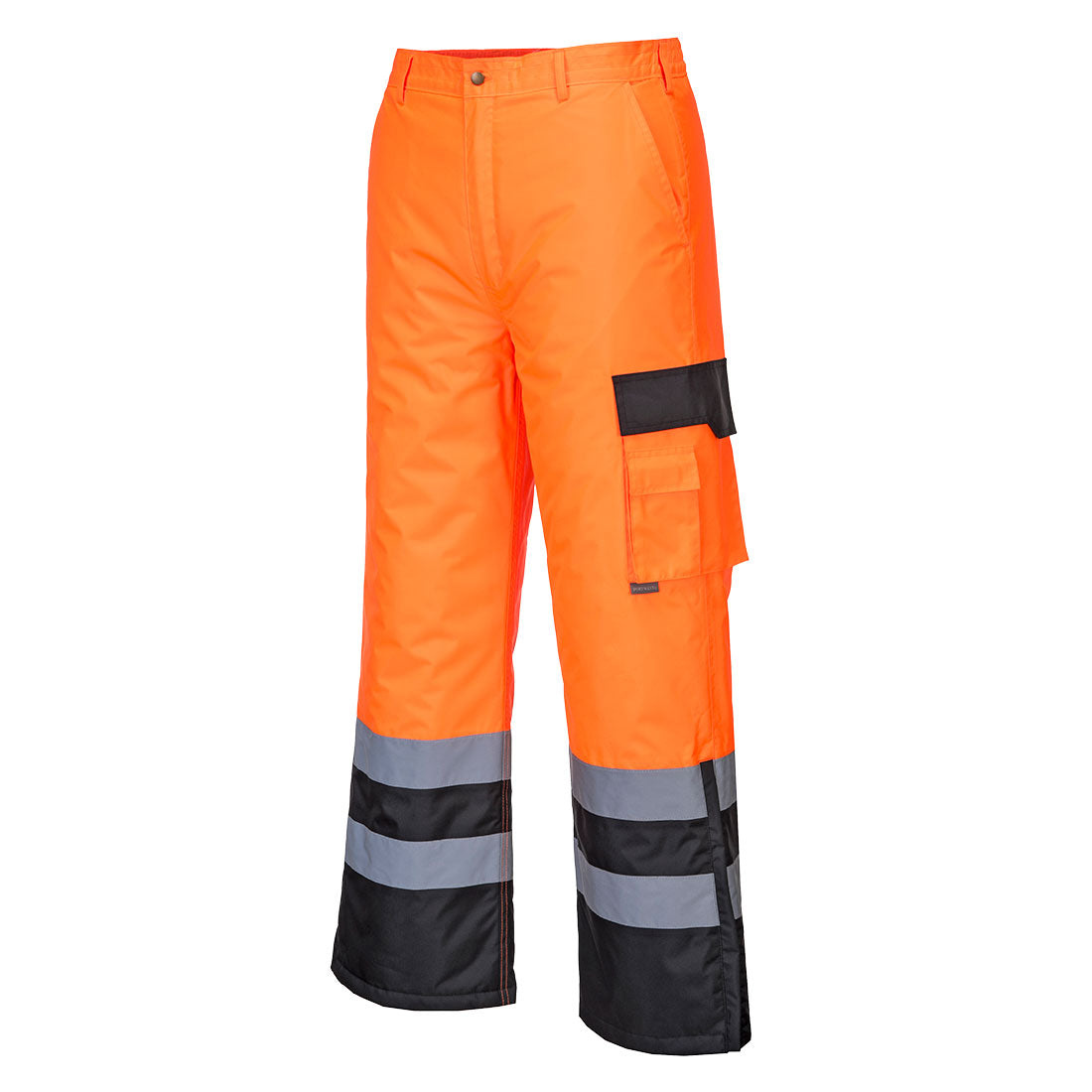 Portwest S686 Hi Vis Contrast Trousers - Lined 1#colour_orange-black