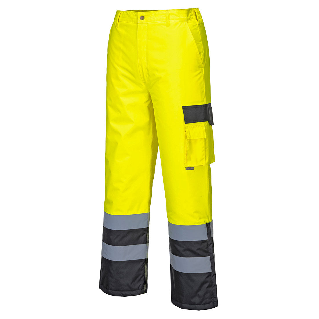 Portwest S686 Hi Vis Contrast Trousers - Lined 1#colour_yellow-black