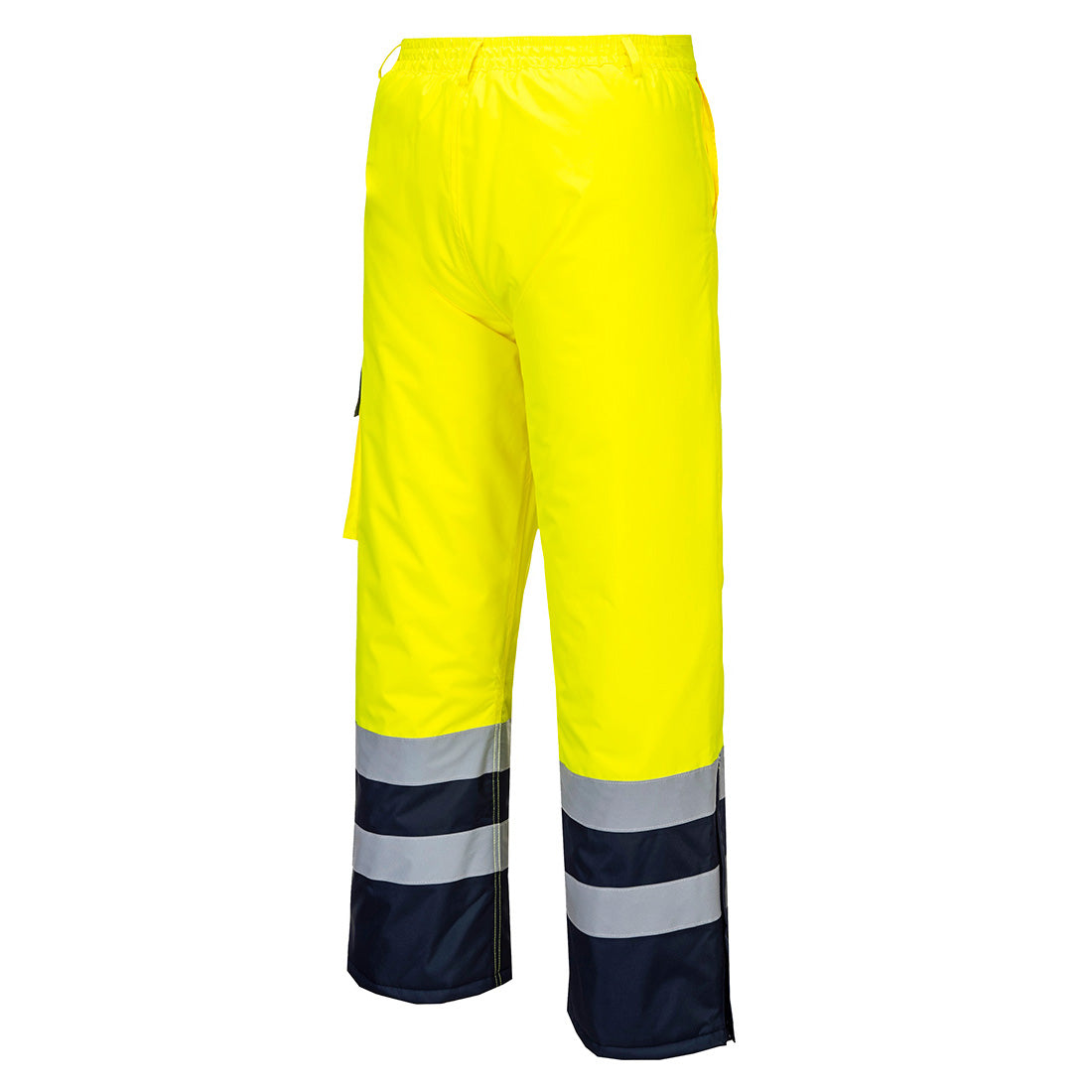 Portwest S686 Hi Vis Contrast Trousers - Lined 1#colour_yellow-navy 2#colour_yellow-navy 3#colour_yellow-navy
