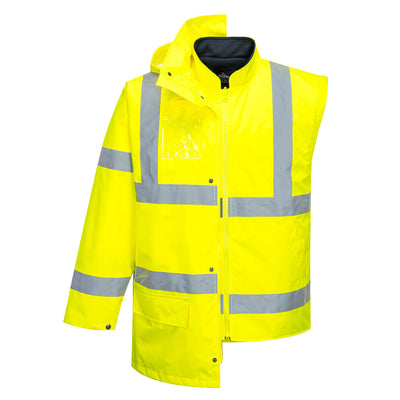 Portwest S765 Hi Vis Essential 5-in-1 Jacket 1#colour_yellow 2#colour_yellow 3#colour_yellow
