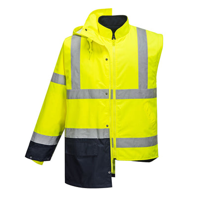 Portwest S766 Essential 5-in-1 Two-Tone Jacket 1#colour_yellow-navy 2#colour_yellow-navy 3#colour_yellow-navy