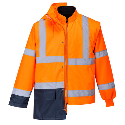 Portwest S768 Hi Vis Executive 5-in-1 Jacket 1#colour_orange-navy 2#colour_orange-navy