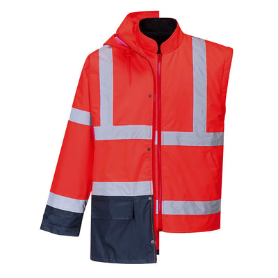 Portwest S768 Hi Vis Executive 5-in-1 Jacket 1#colour_red-navy 2#colour_red-navy 3#colour_red-navy