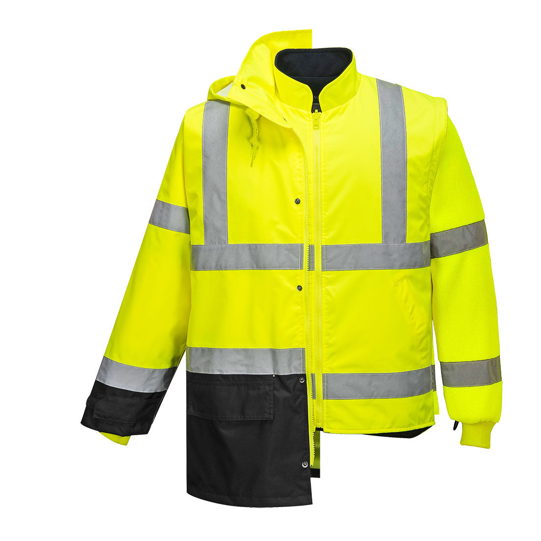 Portwest S768 Hi Vis Executive 5-in-1 Jacket 1#colour_yellow-black 2#colour_yellow-black