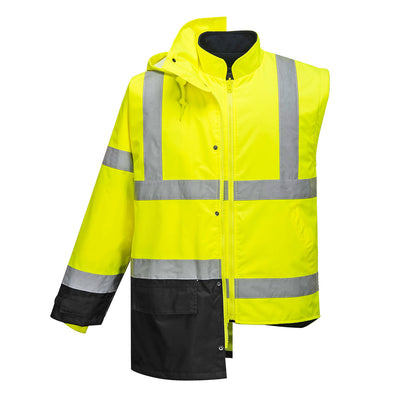 Portwest S768 Hi Vis Executive 5-in-1 Jacket 1#colour_yellow-black 2#colour_yellow-black 3#colour_yellow-black