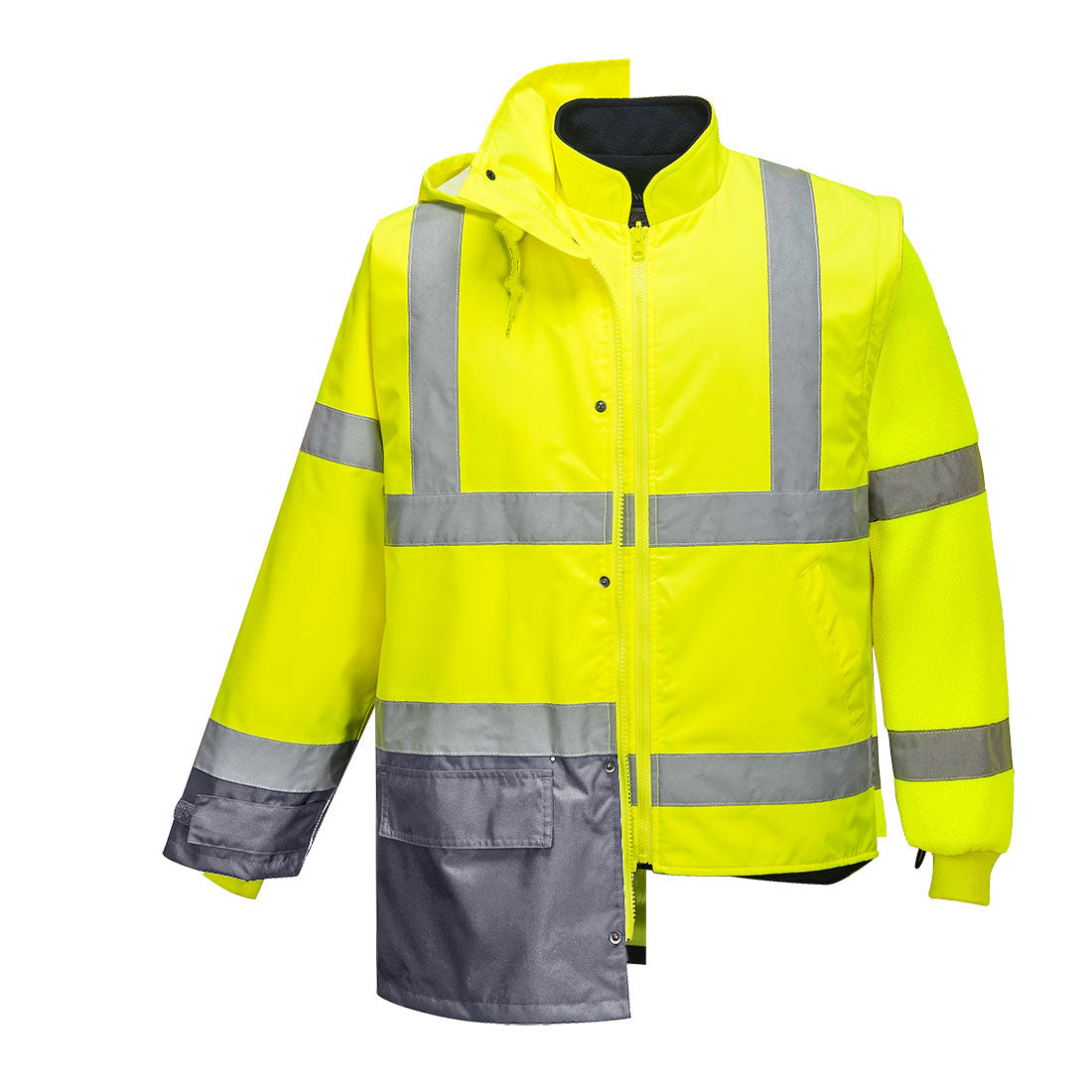 Portwest S768 Hi Vis Executive 5-in-1 Jacket 1#colour_yellow-grey 2#colour_yellow-grey