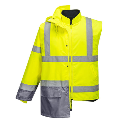 Portwest S768 Hi Vis Executive 5-in-1 Jacket 1#colour_yellow-grey 2#colour_yellow-grey 3#colour_yellow-grey
