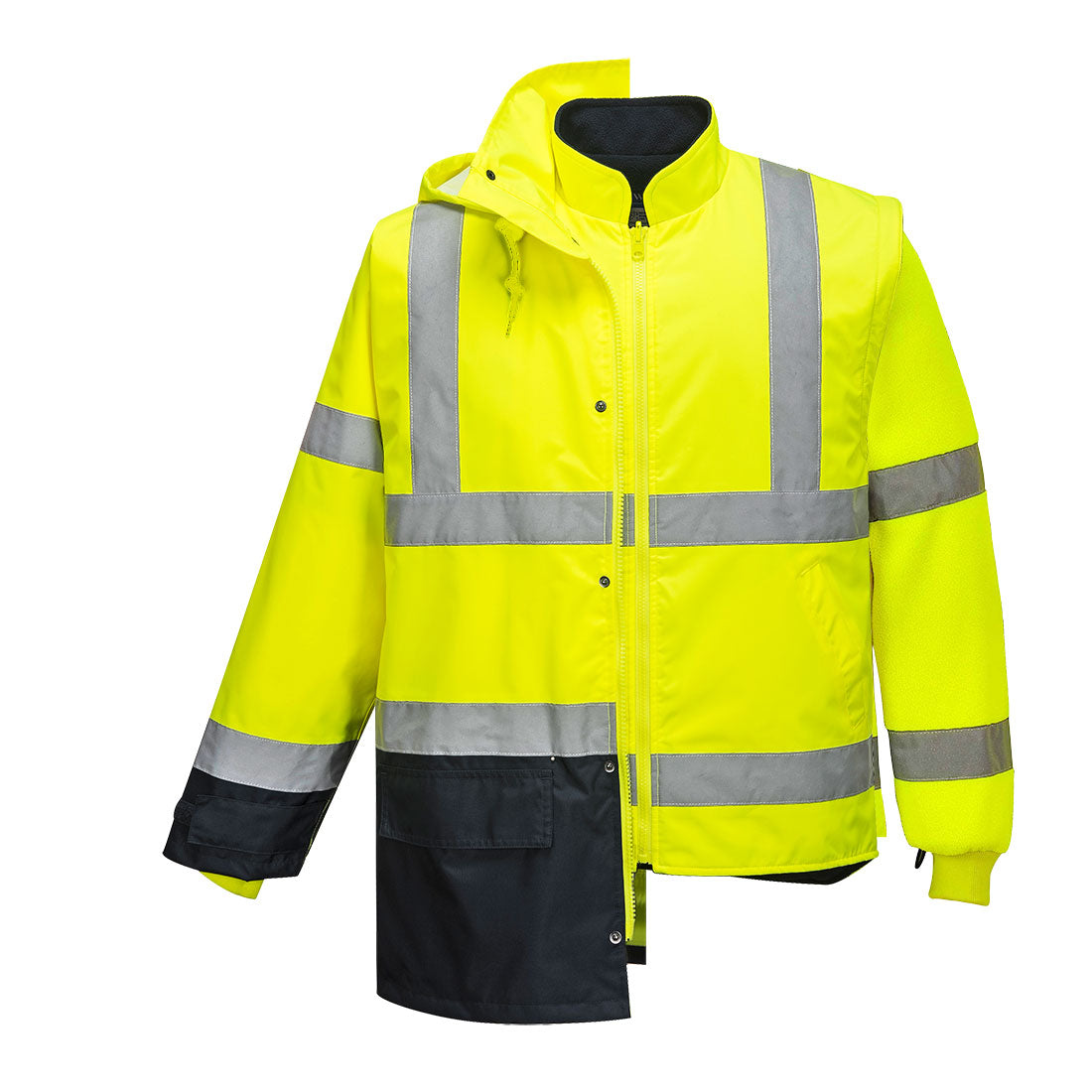 Portwest S768 Hi Vis Executive 5-in-1 Jacket 1#colour_yellow-navy 2#colour_yellow-navy