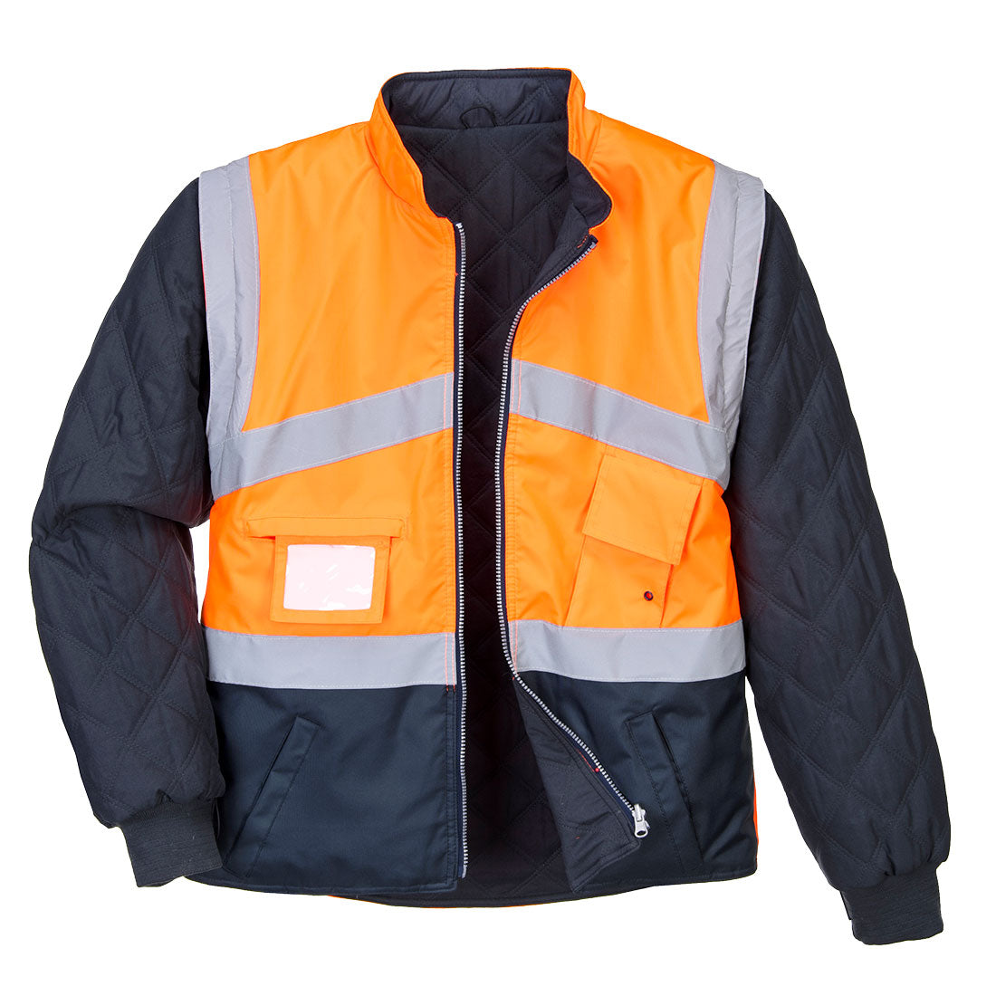 Portwest S769 Hi Vis 2-Tone Jacket - Reversible 1#colour_orange-navy 2#colour_orange-navy 3#colour_orange-navy