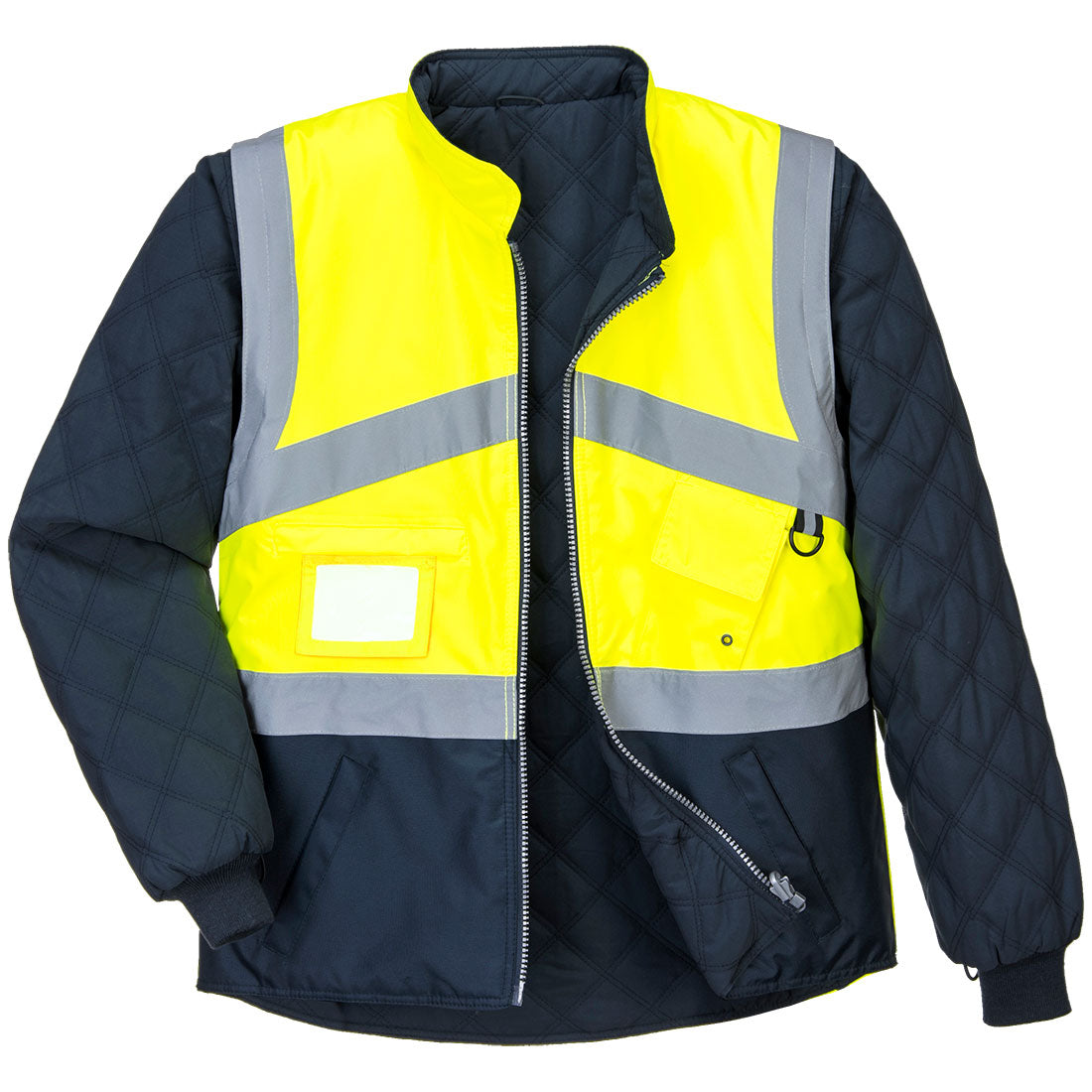 Portwest S769 Hi Vis 2-Tone Jacket - Reversible 1#colour_yellow-navy 2#colour_yellow-navy