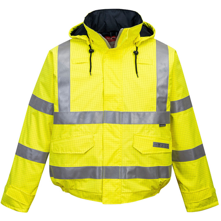 Portwest S773 Bizflame Rain Hi Vis Antistatic FR Bomber Jacket 1#colour_yellow