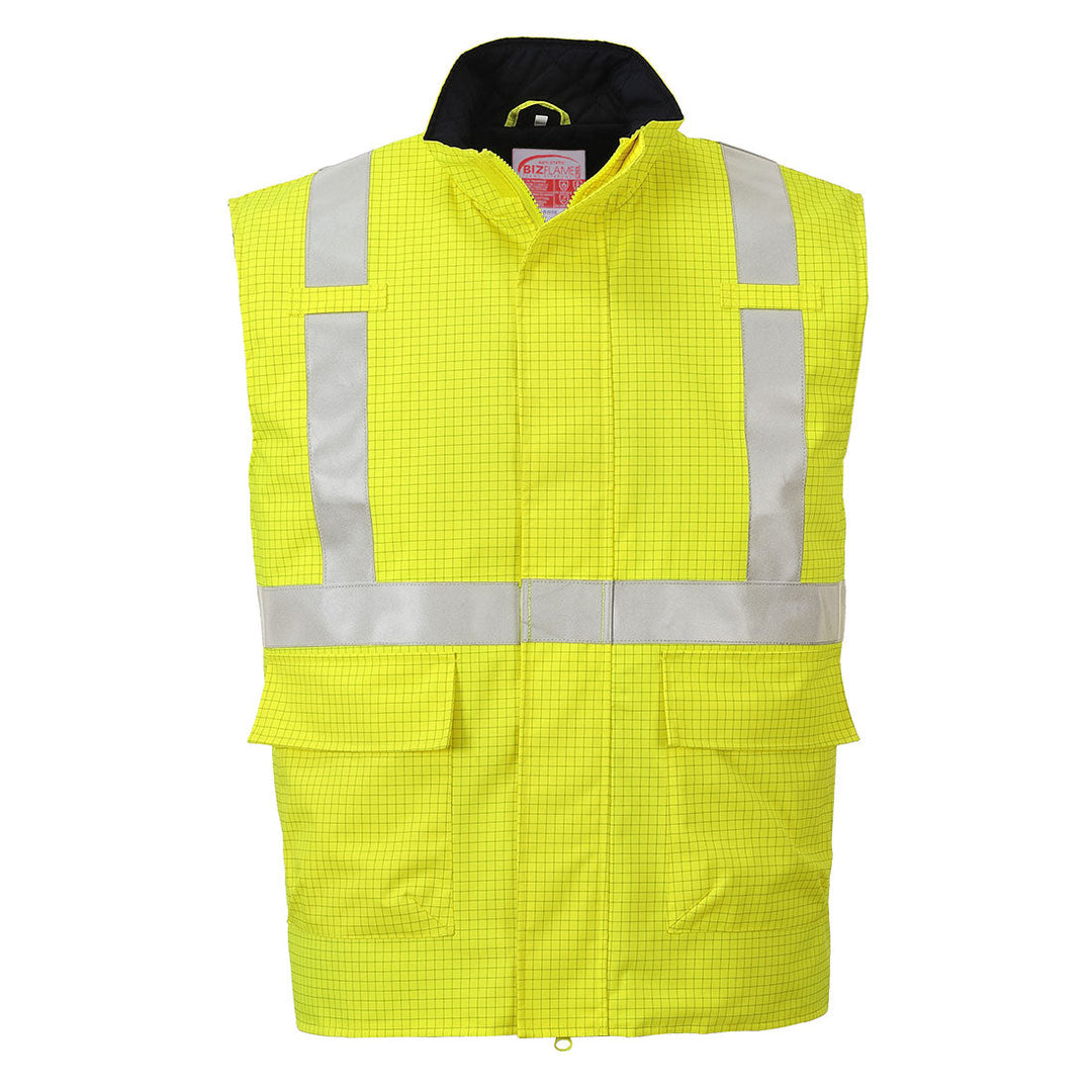 Portwest S776 Bizflame Rain Hi Vis Antistatic FR Bodywarmer 1#colour_yellow