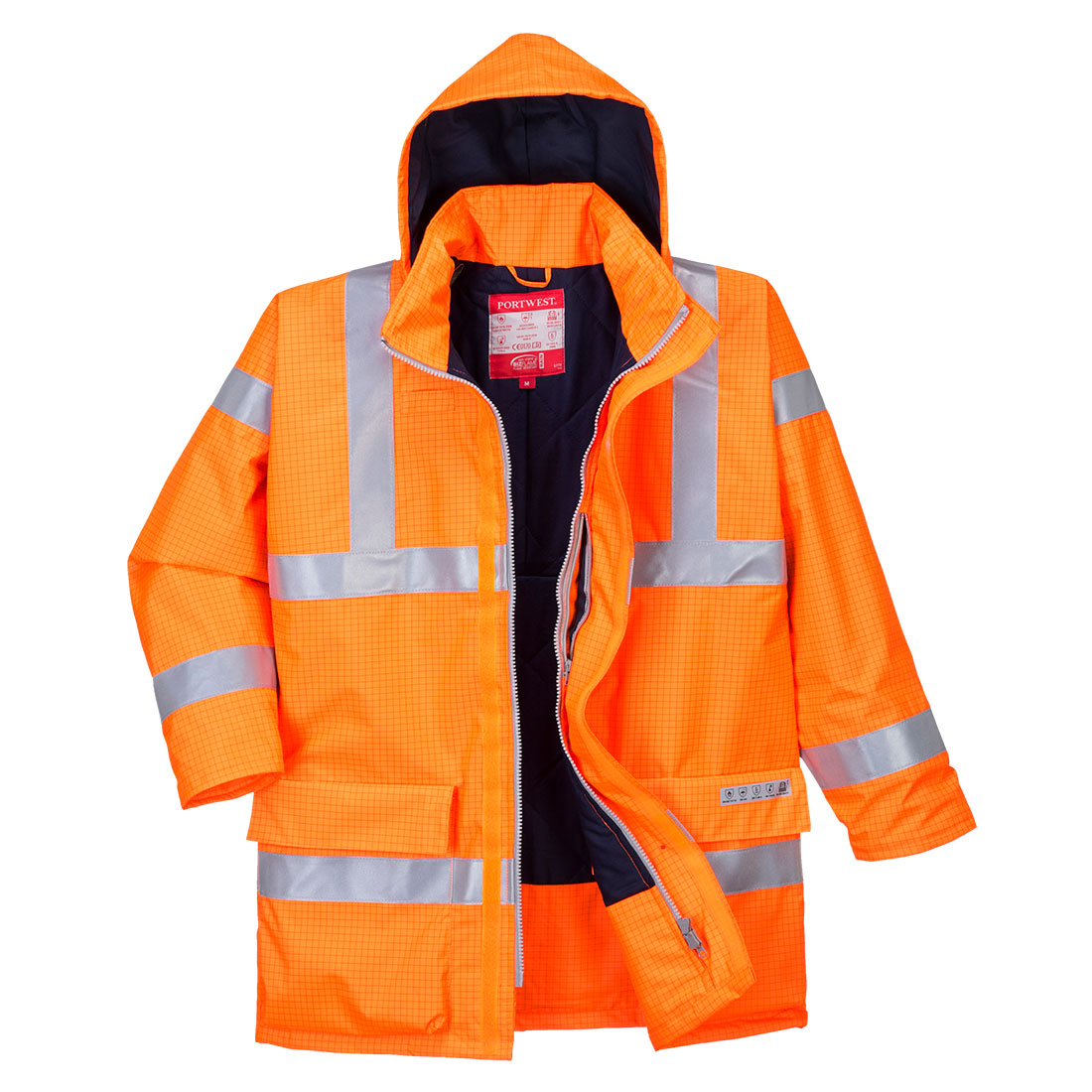 Portwest S778 Bizflame Rain Hi Vis Antistatic FR Jacket 1#colour_orange