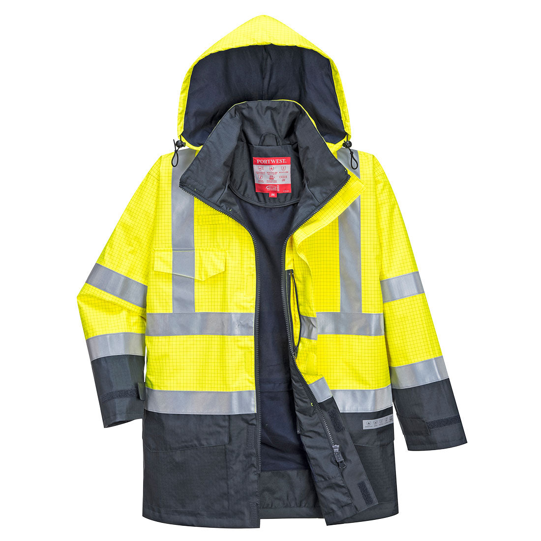 Portwest S779 Bizflame Rain Hi Vis Multi-Protection FR Jacket 1#colour_yellow-navy 2#colour_yellow-navy
