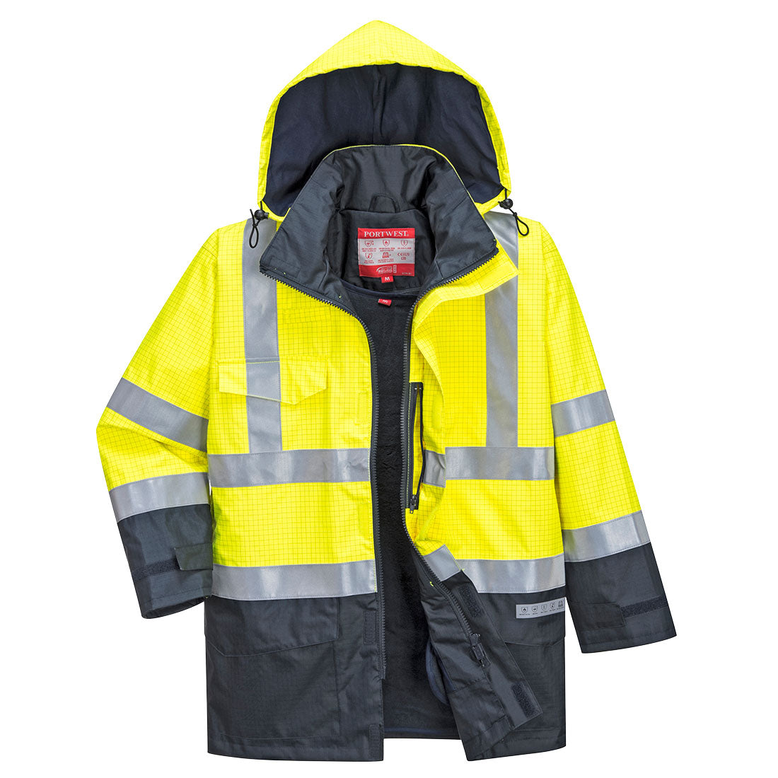 Portwest S779 Bizflame Rain Hi Vis Multi-Protection FR Jacket 1#colour_yellow-navy 2#colour_yellow-navy 3#colour_yellow-navy