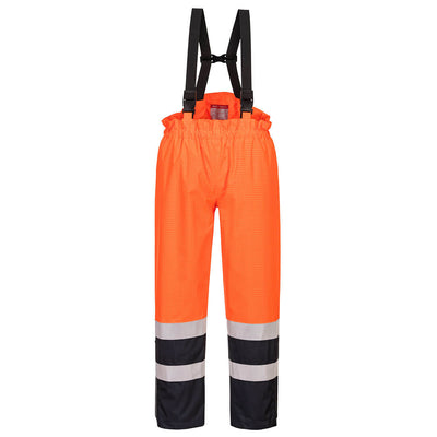 Portwest S782 Bizflame Rain Hi Vis FR Multi-Protection Trousers 1#colour_orange-navy