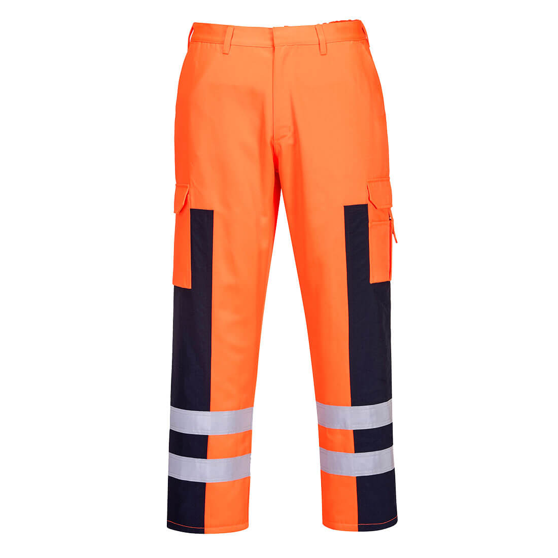 Portwest S919 Hi-Vis Ballistic Trousers 1#colour_orange-navy
