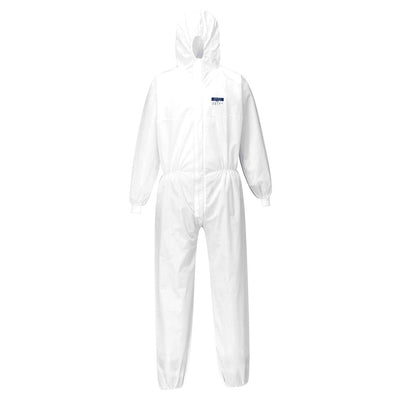 Portwest ST35 BizTex SMS Coveralls With Knitted Cuff Type 5/6 1#colour_white 2#colour_white