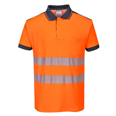 Portwest T180 PW3 Hi Vis Polo Shirt Short Sleeved 1#colour_orange-navy