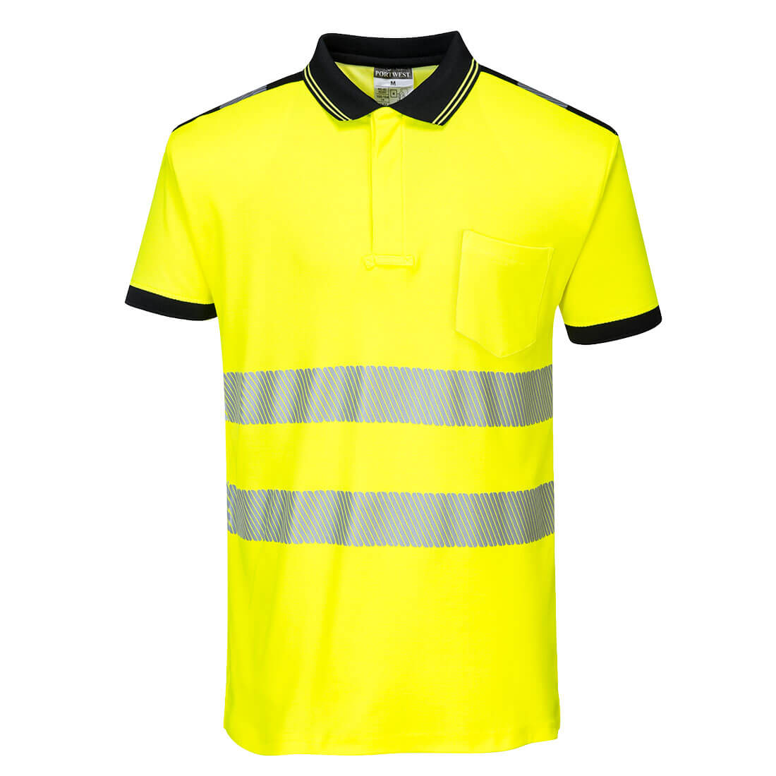 Portwest T180 PW3 Hi Vis Polo Shirt Short Sleeved 1#colour_yellow-black