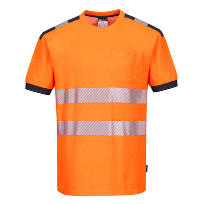 Portwest T181 PW3 Hi Vis T-Shirt Short Sleeved 1#colour_orange-grey