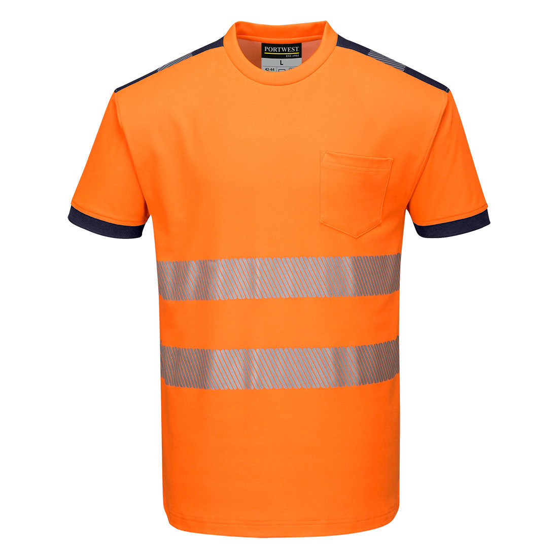 Portwest T181 PW3 Hi Vis T-Shirt Short Sleeved 1#colour_orange-navy