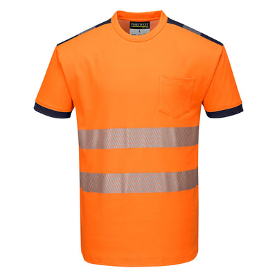 Portwest T181 PW3 Hi Vis T-Shirt Short Sleeved 1#colour_orange-navy