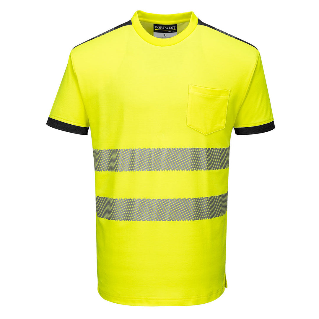 Portwest T181 PW3 Hi Vis T-Shirt Short Sleeved 1#colour_yellow-black