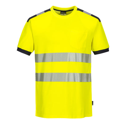Portwest T181 PW3 Hi Vis T-Shirt Short Sleeved 1#colour_yellow-grey