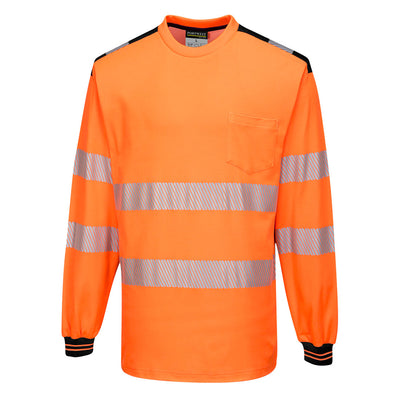Portwest T185 PW3 Hi Vis T-Shirt Long Sleeved 1#colour_orange-black