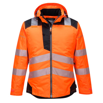 Portwest T400 PW3 Hi Vis Winter Jacket 1#colour_orange-black