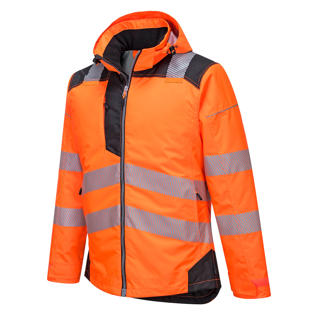 Portwest T400 PW3 Hi Vis Winter Jacket 1#colour_orange-black 2#colour_orange-black 3#colour_orange-black