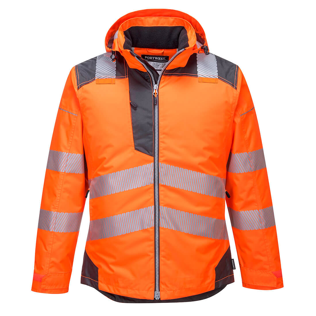 Portwest T400 PW3 Hi Vis Winter Jacket 1#colour_orange-grey