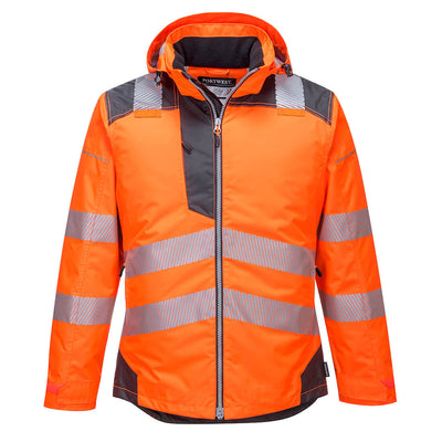 Portwest T400 PW3 Hi Vis Winter Jacket 1#colour_orange-grey