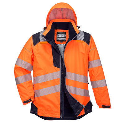 Portwest T400 PW3 Hi Vis Winter Jacket 1#colour_orange-navy 2#colour_orange-navy