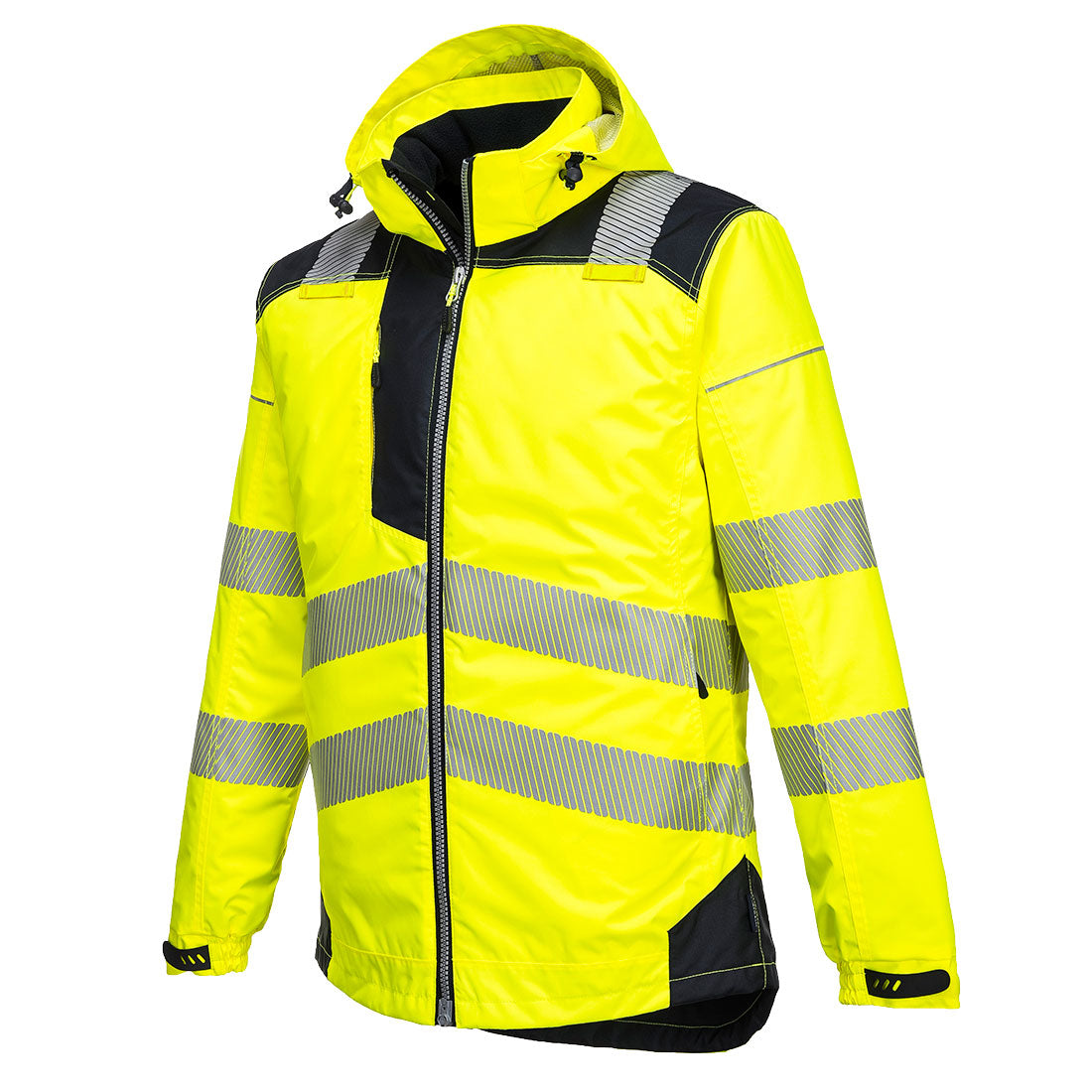 Portwest T400 PW3 Hi Vis Winter Jacket 1#colour_yellow-black 2#colour_yellow-black 3#colour_yellow-black
