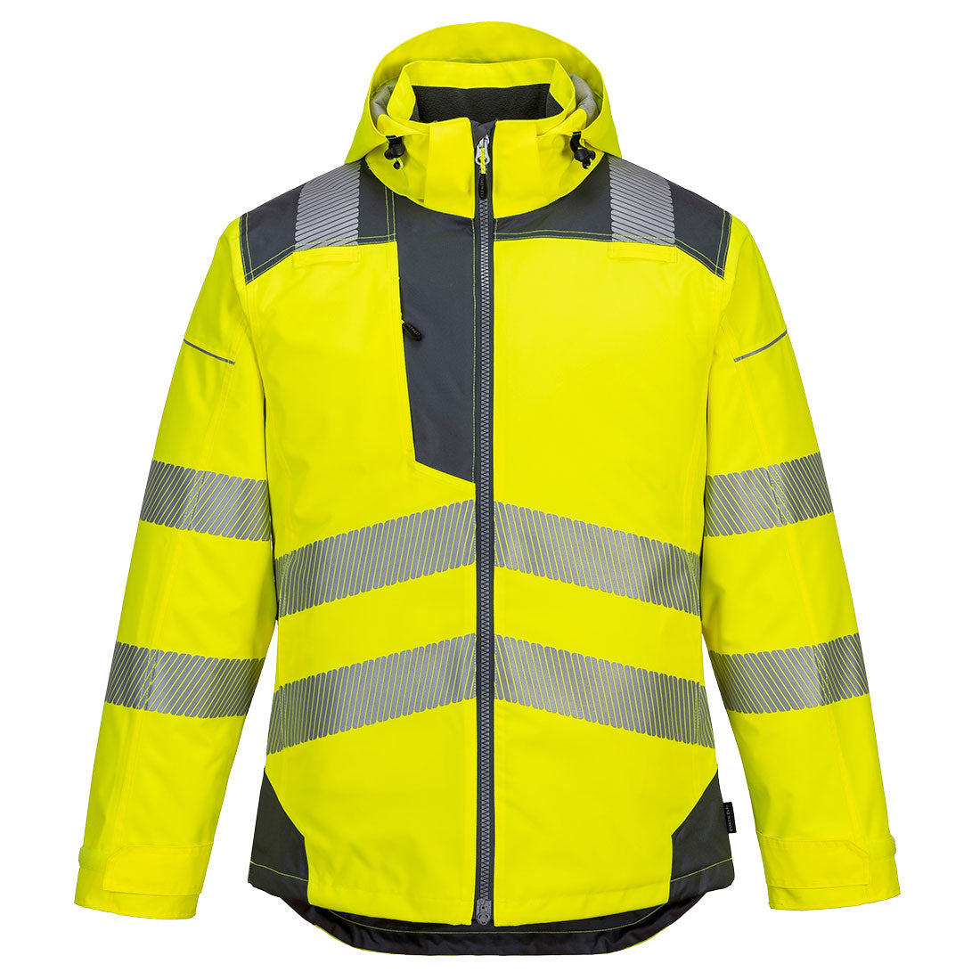 Portwest T400 PW3 Hi Vis Winter Jacket 1#colour_yellow-grey