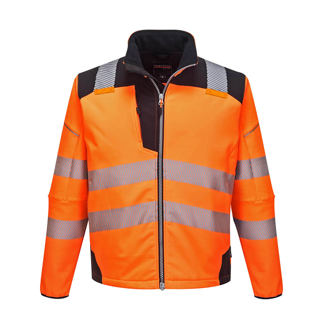 Portwest T402 PW3 Hi Vis Softshell Jacket 1#colour_orange-black