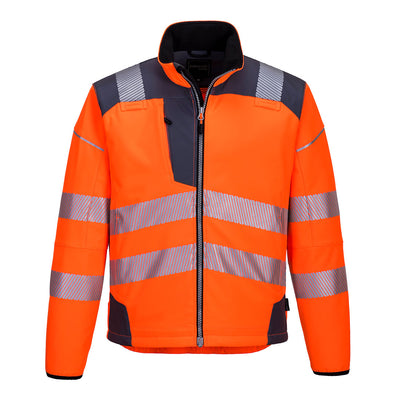 Portwest T402 PW3 Hi Vis Softshell Jacket 1#colour_orange-grey